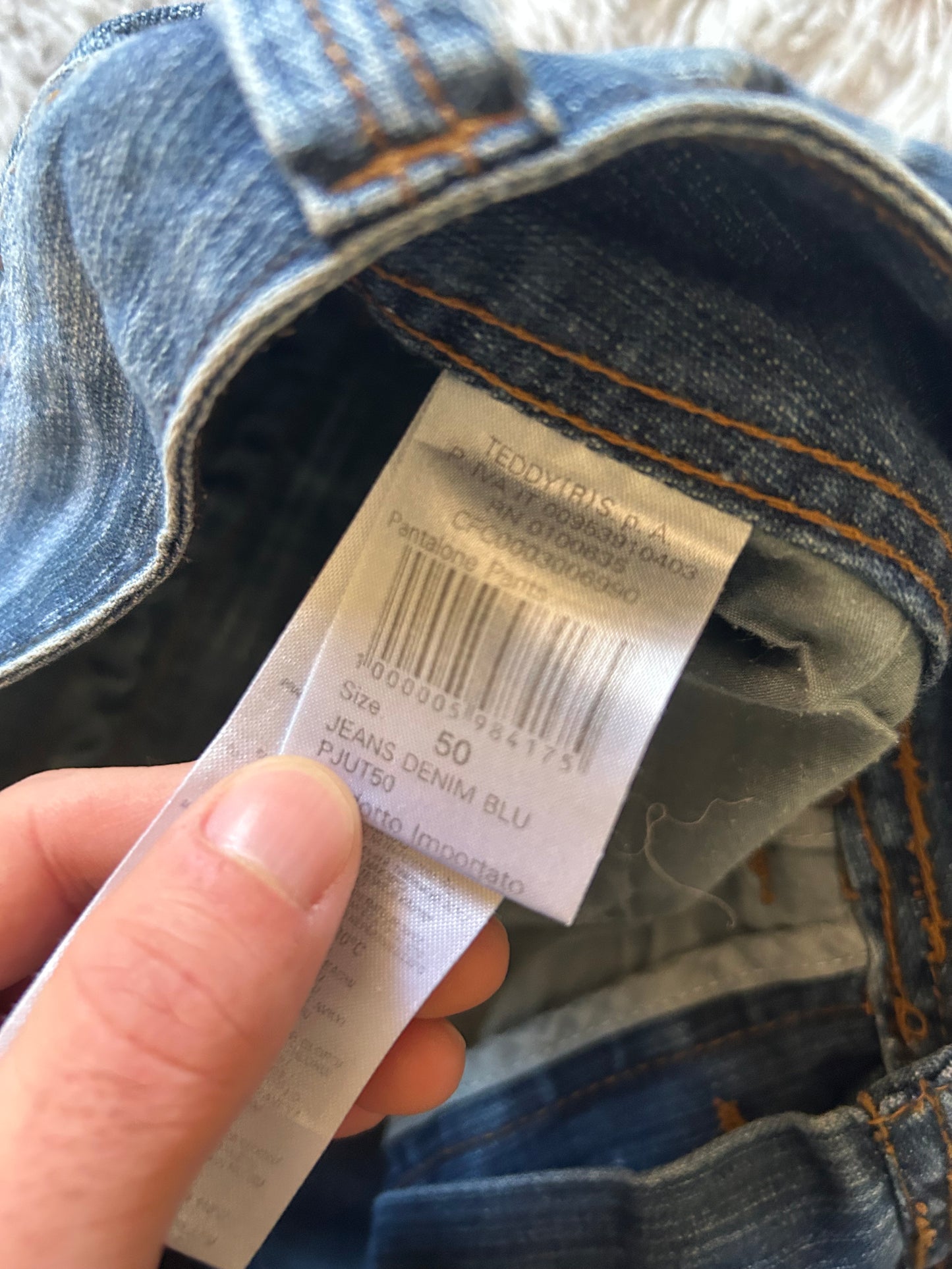 Jeans TRN uomo taglia 50 – Baggy fit vintage chiaro con tasche zip e lavaggio slavato