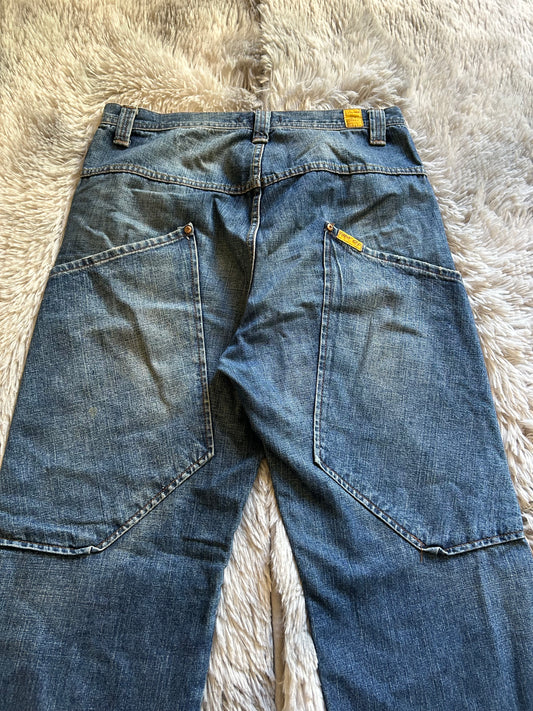 Cover Experience jeans donna W28 (IT 42) baggy fit dritto Y2K workwear vintage blu medio