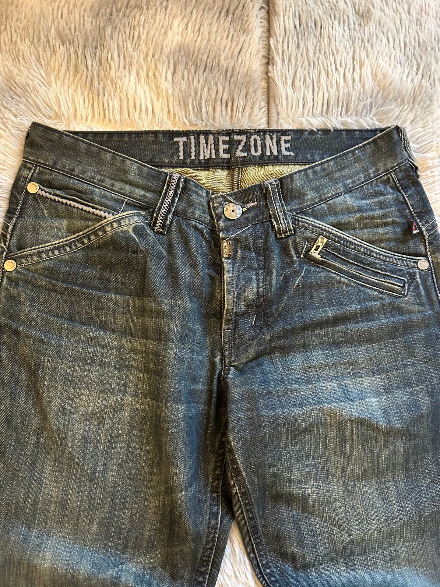 Timezone Jeans Uomo IT 46 (W32) Blu Scuro Baggy Fit Wide Leg Y2K Vintage