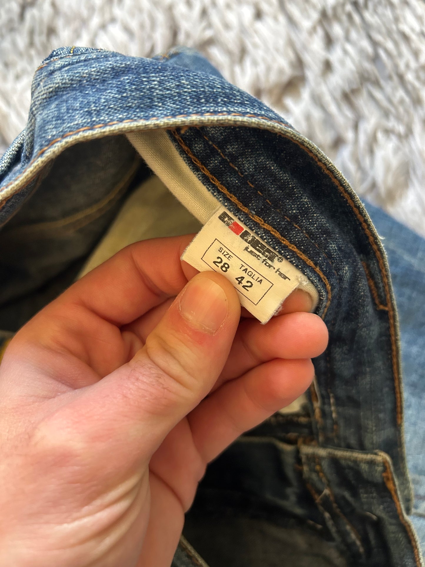 Cover Experience jeans donna W28 (IT 42) baggy fit dritto Y2K workwear vintage blu medio