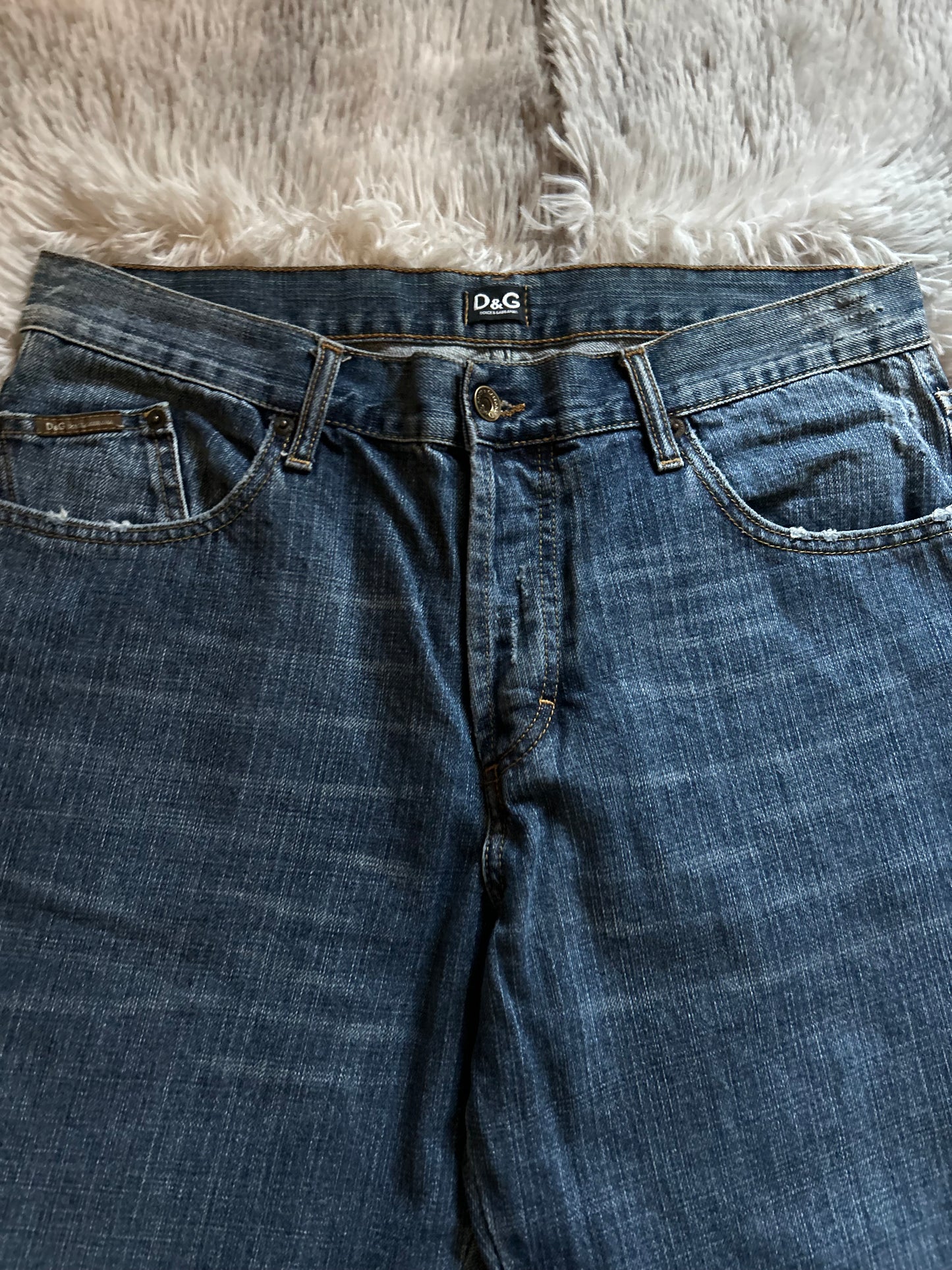 D&G Dolce & Gabbana jeans uomo W35 (IT 49) baggy fit dritto Y2K vintage ricamato Made in Italy