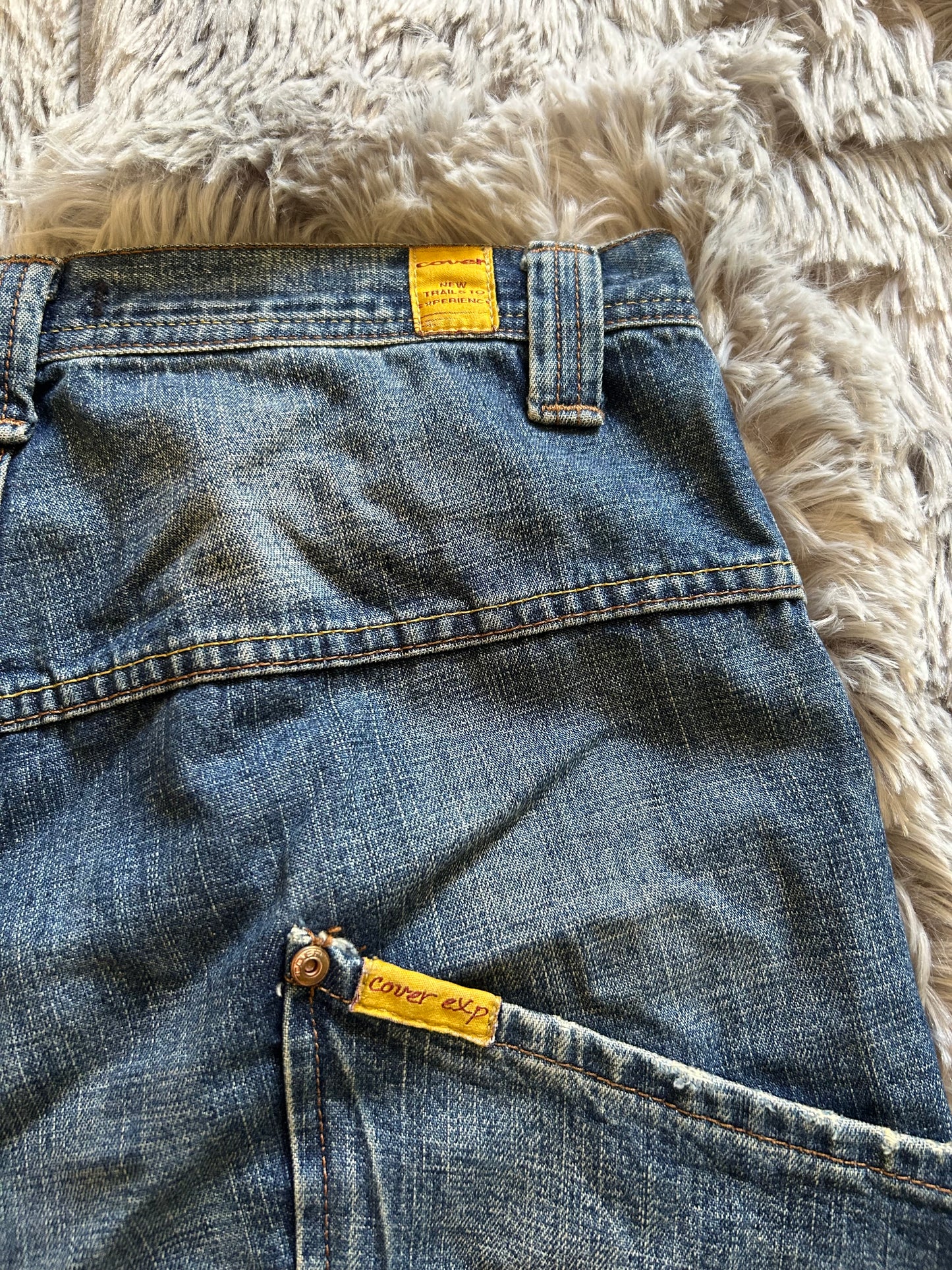 Cover Experience jeans donna W28 (IT 42) baggy fit dritto Y2K workwear vintage blu medio