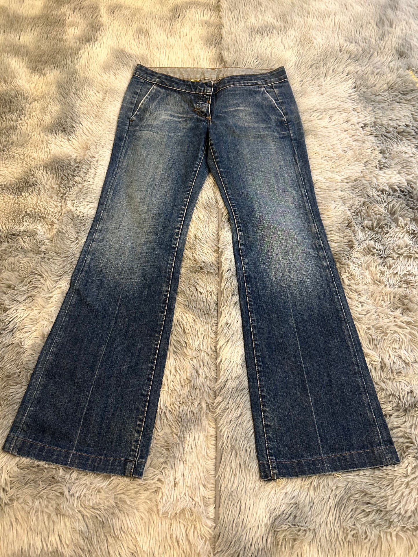 Sportmax Code donna IT 42 jeans bootcut vita bassa blu medio Y2K elegante