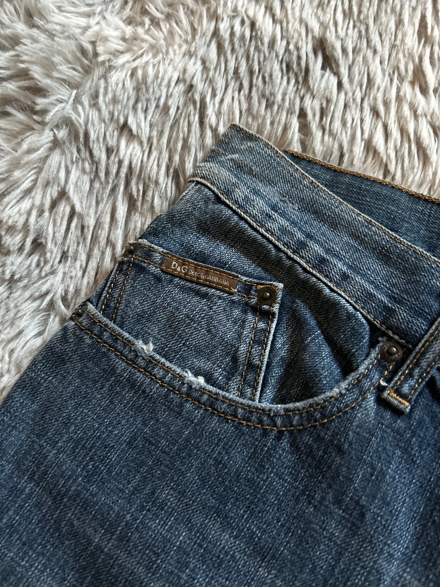 D&G Dolce & Gabbana jeans uomo W35 (IT 49) baggy fit dritto Y2K vintage ricamato Made in Italy