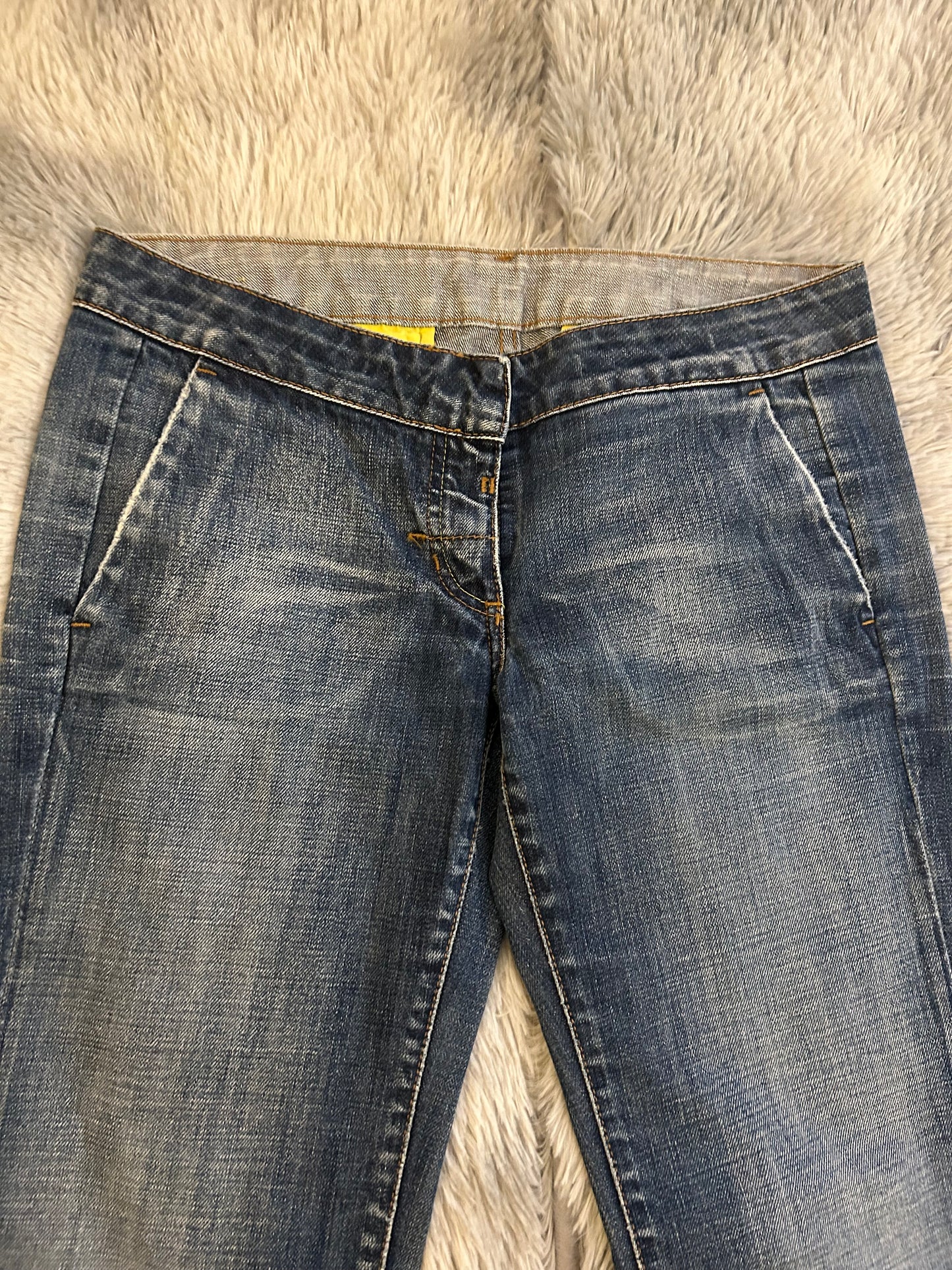 Sportmax Code donna IT 42 jeans bootcut vita bassa blu medio Y2K elegante