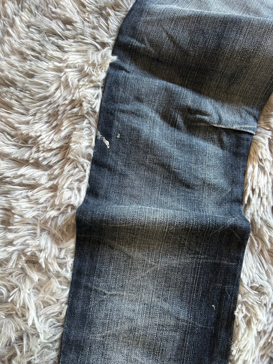 Jeans uomo Zu elements taglia 46 (W31) blu scuro vintage effetto vernice Y2K slim straight