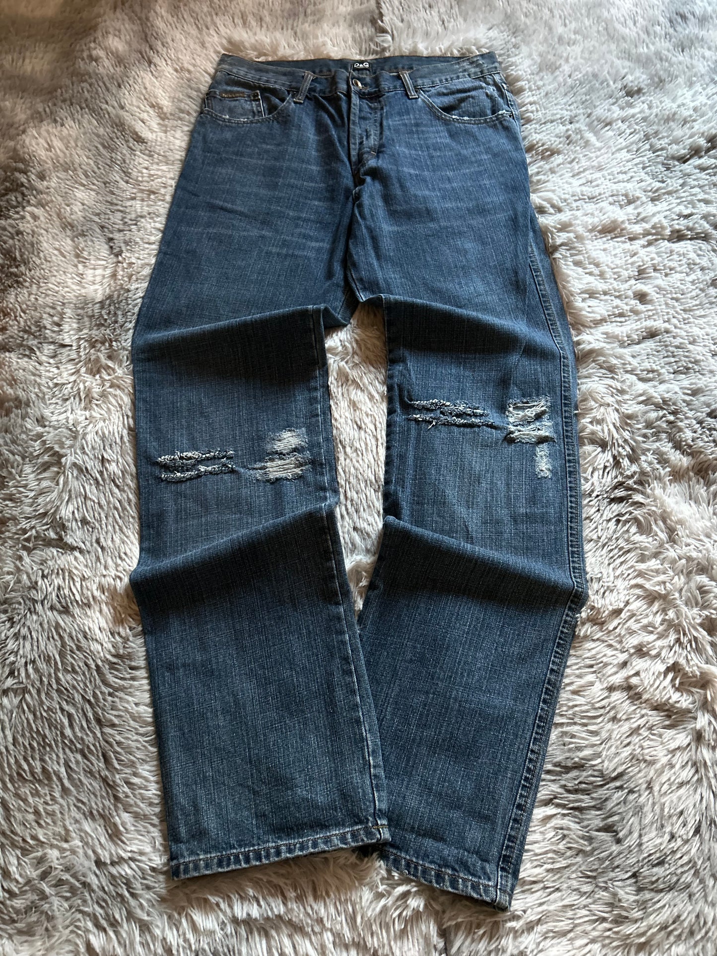 D&G Dolce & Gabbana jeans uomo W35 (IT 49) baggy fit dritto Y2K vintage ricamato Made in Italy