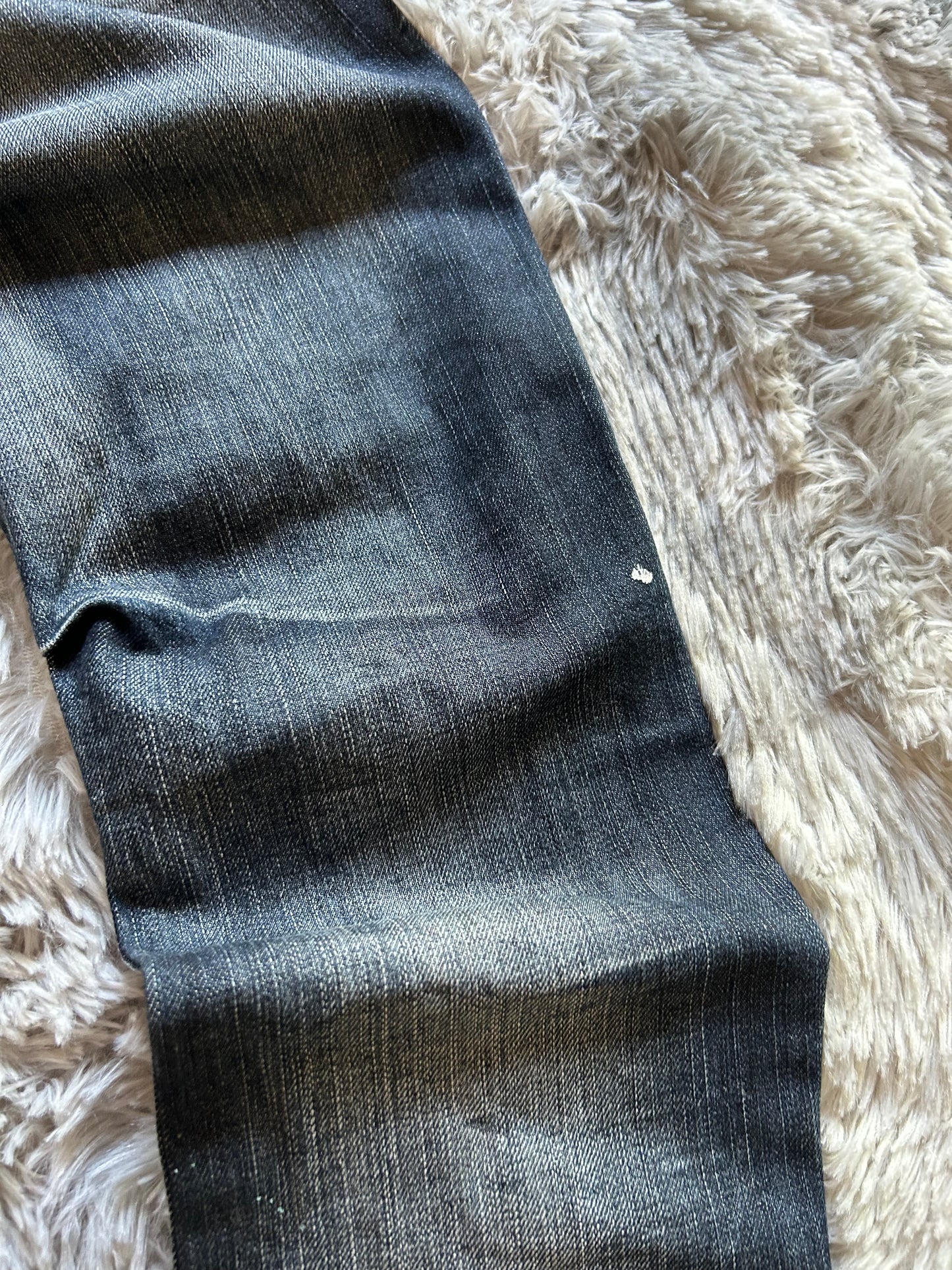 Jeans uomo Zu elements taglia 46 (W31) blu scuro vintage effetto vernice Y2K slim straight