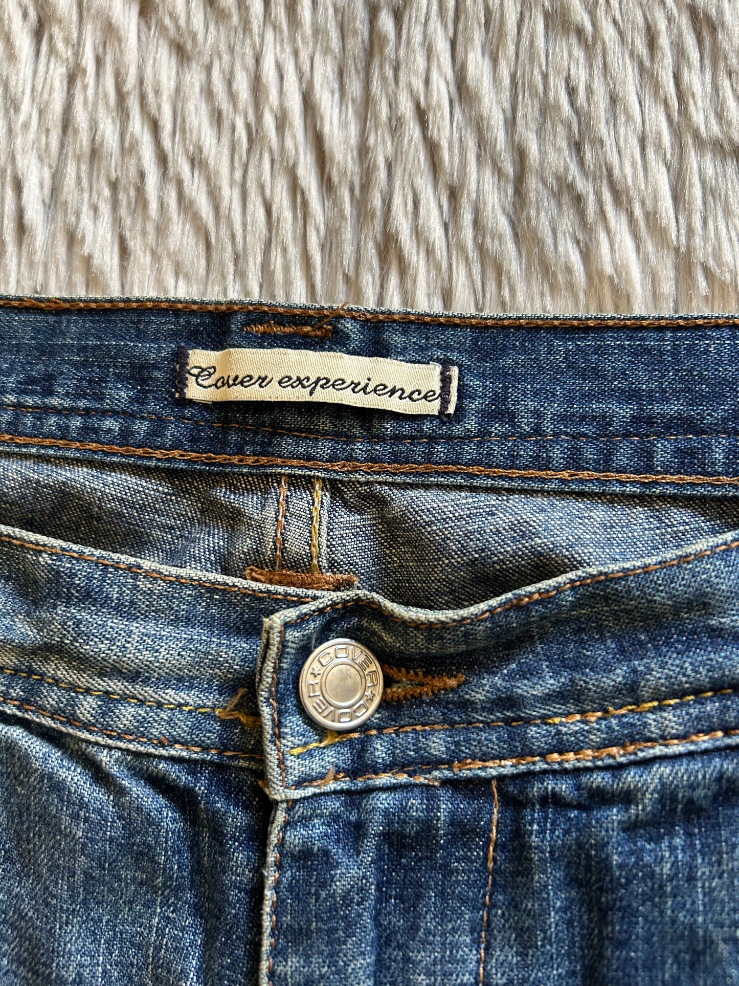 Cover Experience jeans donna W28 (IT 42) baggy fit dritto Y2K workwear vintage blu medio