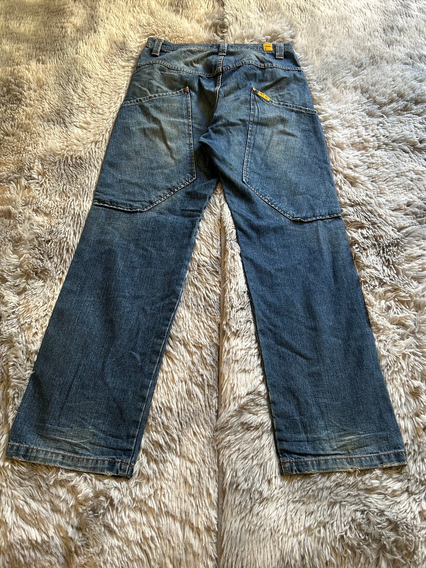 Cover Experience jeans donna W28 (IT 42) baggy fit dritto Y2K workwear vintage blu medio